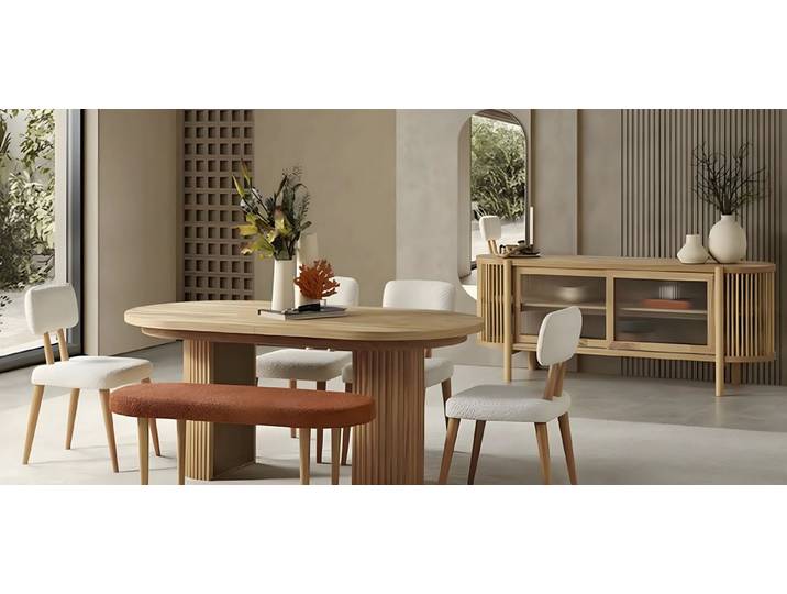 JVmoebel Esszimmer-Set Esszimmer Set Tisch Stühle Konsole und Spiegel modernes Design, (7-St), Made in Europa