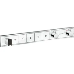 hansgrohe RainSelect Fertigset Unterputzmodell für 5 Verbraucher, 15358400, Farbe: Chrom / Weiß