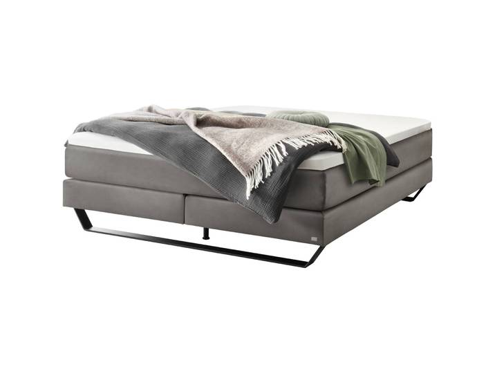Hasena Boxspringbett Julieta Stahl Stoff 140 x 200 cm - Boxspringbett