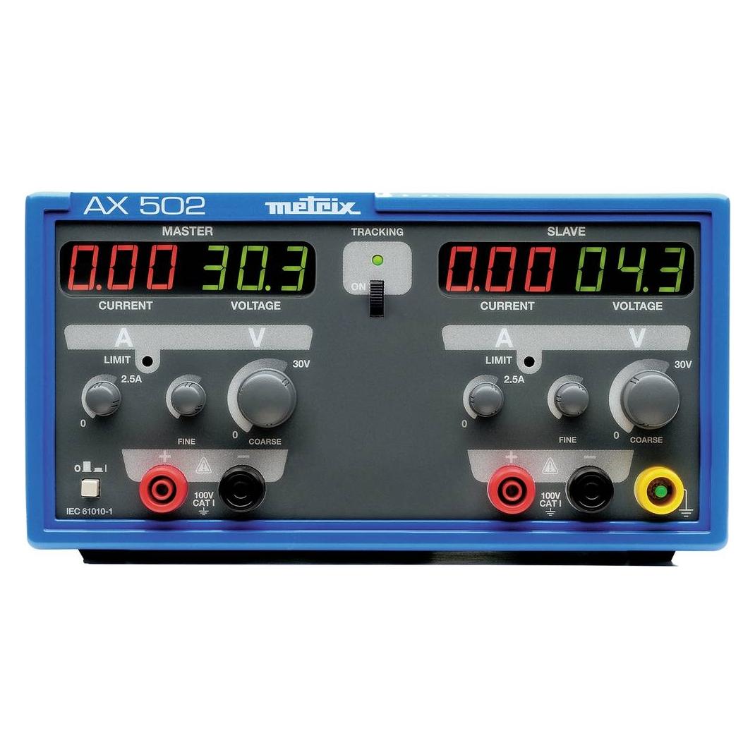 Metrix Labornetzgerät, einstellbar Stabilisiertes Labornetzgerät mit 2 Ausgängen (AX0502A)