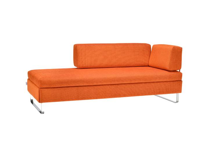 SWISS PLUS Bettsofa Bed for Living Doppio Orange Stoff B 205 T 85 cm Verstellbare Lehne/Verstellbare Stütze - Material: Stoff, Metall - Möbel