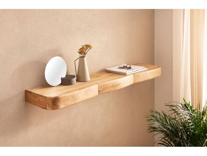 Massives Wandboard Dimya mit Schubladen Massivholz Akazie, lackiert Braun 120cm