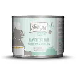 MJAMJAM an Soße 185g Katzennassfutter Sparpaket 12 x 185 Gramm blanchierte Pute mit leckeren Möhrchen