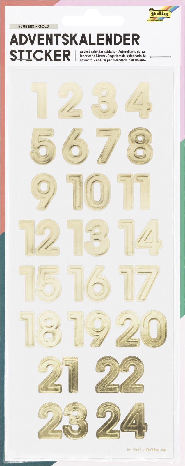 folia Adventskalenderzahlen NUMBERS GOLD gold 15497