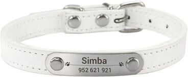 Uplifted Finds Heritage Elite Personalized Vegan Leather Collar white s