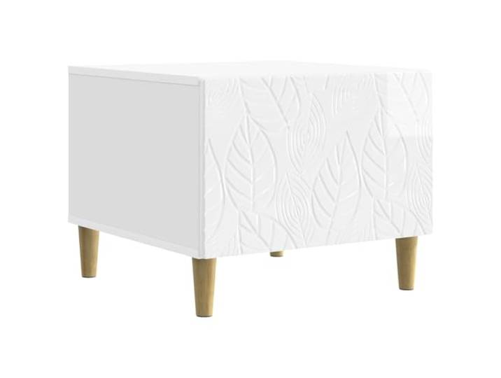 IBUQDDV Couchtisch Hochglanz Weiß 50 x 49 x 40 cm Holzwerkstoff Moderner Couchtisch, Schublade aus Holzmaterial, massive Eukalyptusbeine, rechteckige Form, einfache Pflege
