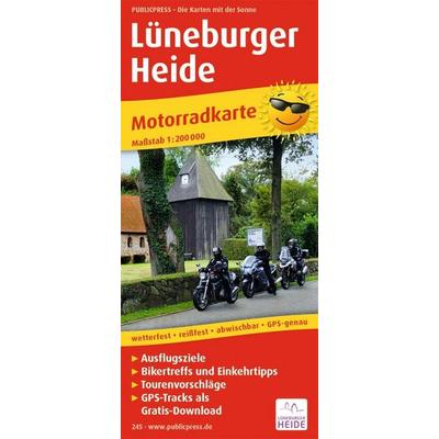 Publicpress Motorradkarte Lüneburger Heide 1:200.000, Sonstige von , KOMPASS Freytag & Berndt, 978-3-89920-245-8
