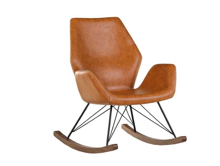 Schaukelstuhl THEO braun Vintage Cognac 74 x 94 x 74 cm