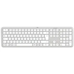 Hama Multi-Device-Tastatur WK-550 kabellos Funk u. Bluetooth WS QWERTZ (DE, Kabellos), Tastatur, Grau, Weiss