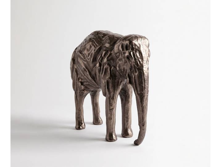 Figur Tembo B36 x T13 x H35 cm Aluminium Mokka Bronze Handgemacht, Wohnaccessoires