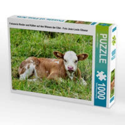 CALVENDO Puzzle Fotoserie Rinder und Kälber auf den Wiesen der Eifel - Foto Jean-Louis Glineur 1000 Teile Lege-Größe 64 x 48 cm Foto-Puzzle Bild von