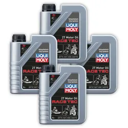 4x Motoröl LIQUI MOLY 21633 2T Motoroil Race Tec 2 Takt Rennsport Racing 1 Liter