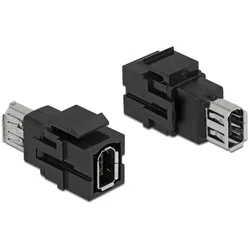 Delock Keystone Modul FireWire 6 Pin Buchse zu FireWire 6 Pin Buchse schwarz