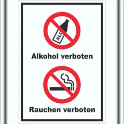 HB-Druck Aufkleber Alkohol Rauchen verboten A4 (210x297mm)
