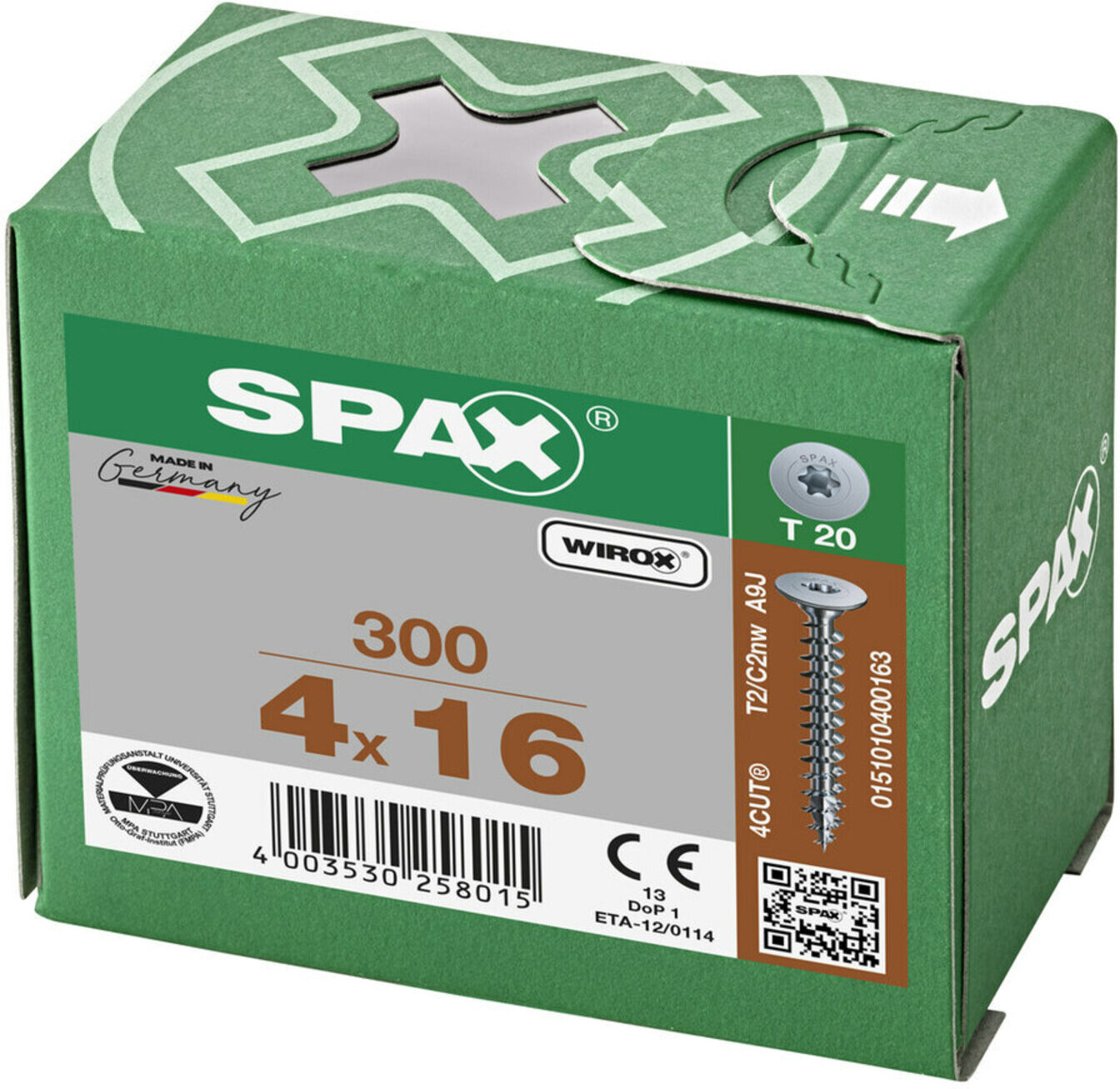 Spax Rückwandschrauben 4 x 16 ohne Linse T-STAR PLUS T10 VG (0151010400163)