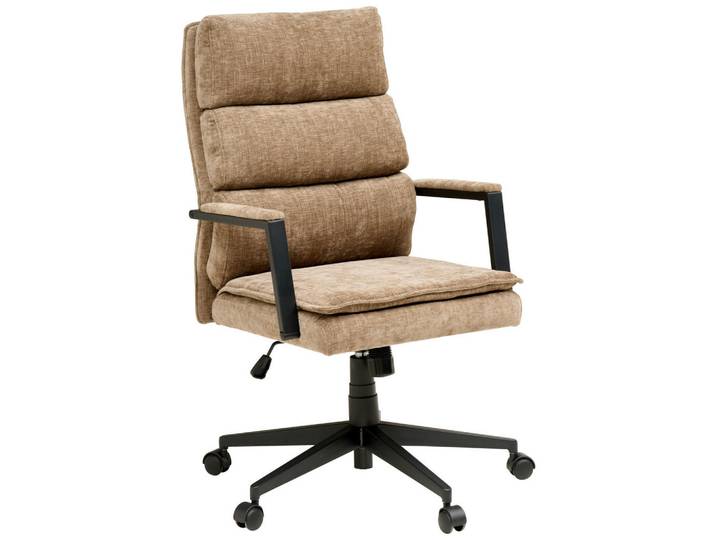 Livetastic Chefsessel, Braun, Metall, Kunststoff, Textil, Drehkreuz, 58x110-120x62 cm, inklusive Armlehnen, Büromöbel, Bürostühle, Chefsessel