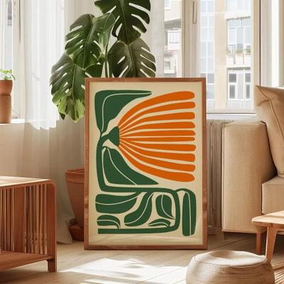 Uplift Essentials Retro Beige Floral Line Art Minimalist Botanical Canvas Painting Simple Modern Plant Wall Decor For Living Room style 12 8x12 In