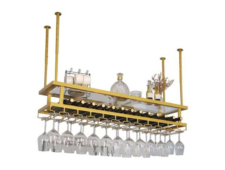 Weinglashalter Weinregale Für Industrielle, Rail Weinglashalter Hängendes Verstellbar, Weinflaschen- Und Glashalter Für Küche, Bar, Restaurant