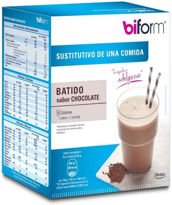 Biform BATIDO CHOCOLATE 5 Sobres de 50g Chocolate