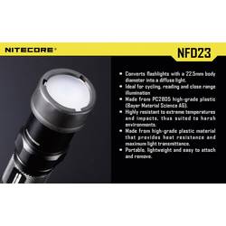 NiteCore NITNFD23 Diffusor MT1A, MT2A, MT1C und Taschenlampen mit einen Ø 23 mm