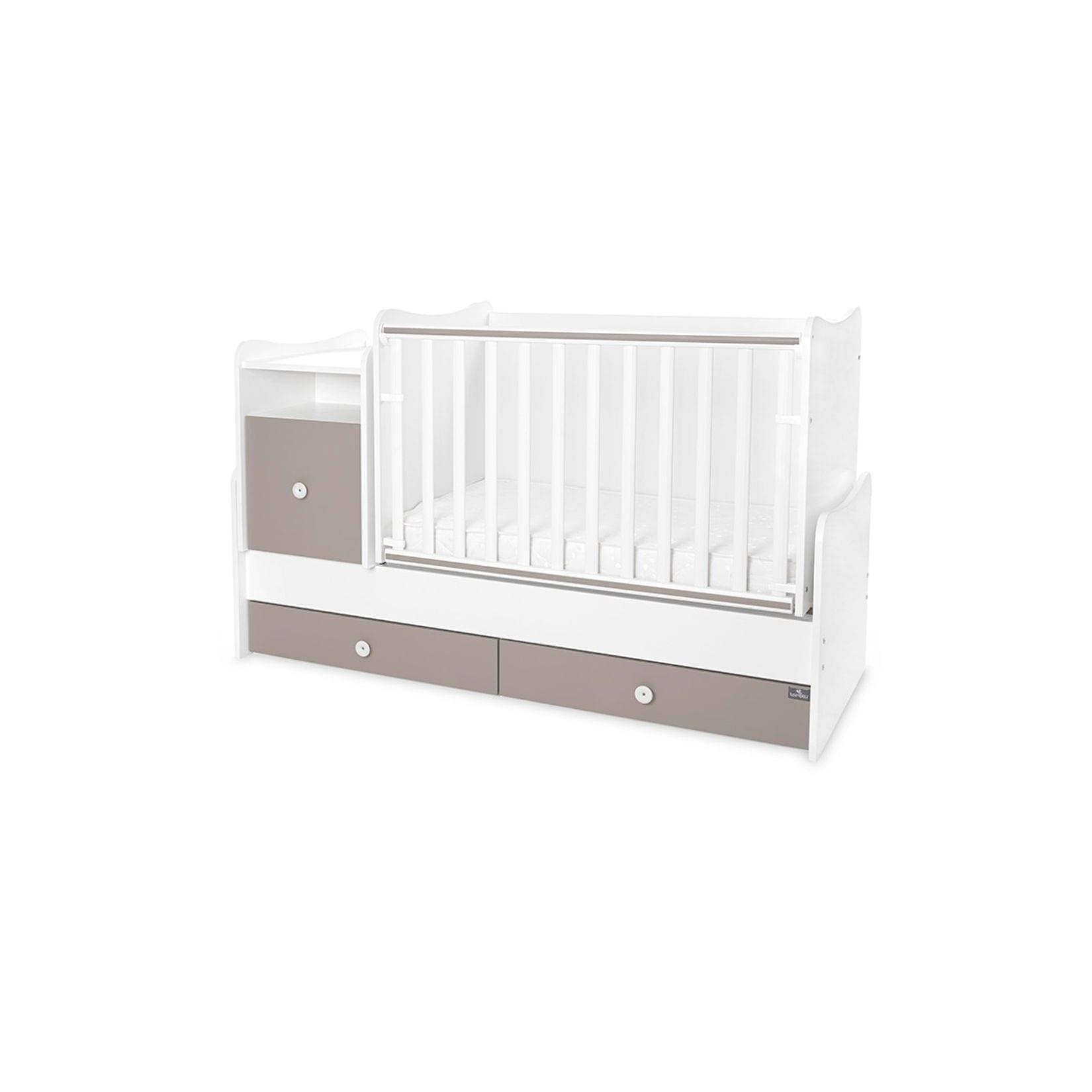 Lorelli Babybett Trend Plus 70x160cm Schreibtisch Kinderbett Schubladen Kommode hellgrau