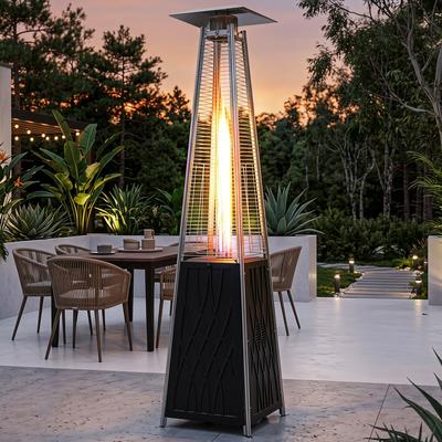 Nuu Garden 48,000 BTU ETL Certified Pyramid Patio Heater with Wheels