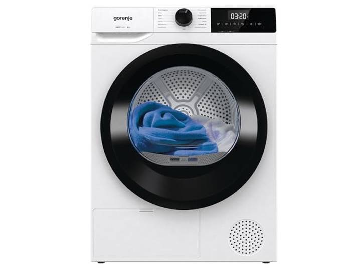 Gorenje DHNE83 Trockner/Kondensation mit Wärmepumpe / 8KG / 15 Programme/TwinAir/Feuchtesensor/Zeitverzögerung/Lieblingsprogramme/LED Display/EEK: C