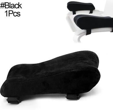 Cozy Casa Charm Office Chair Armrest Pad Elbow Pillow, Memory Foam Cooling Gel Support Cushion For Gaming Chair, Home Office, Desk 1pcs Black