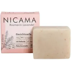 NICAMA Gesichtsseife Lavendel-Rosmarin mit Wildrosenöl & Heilerde