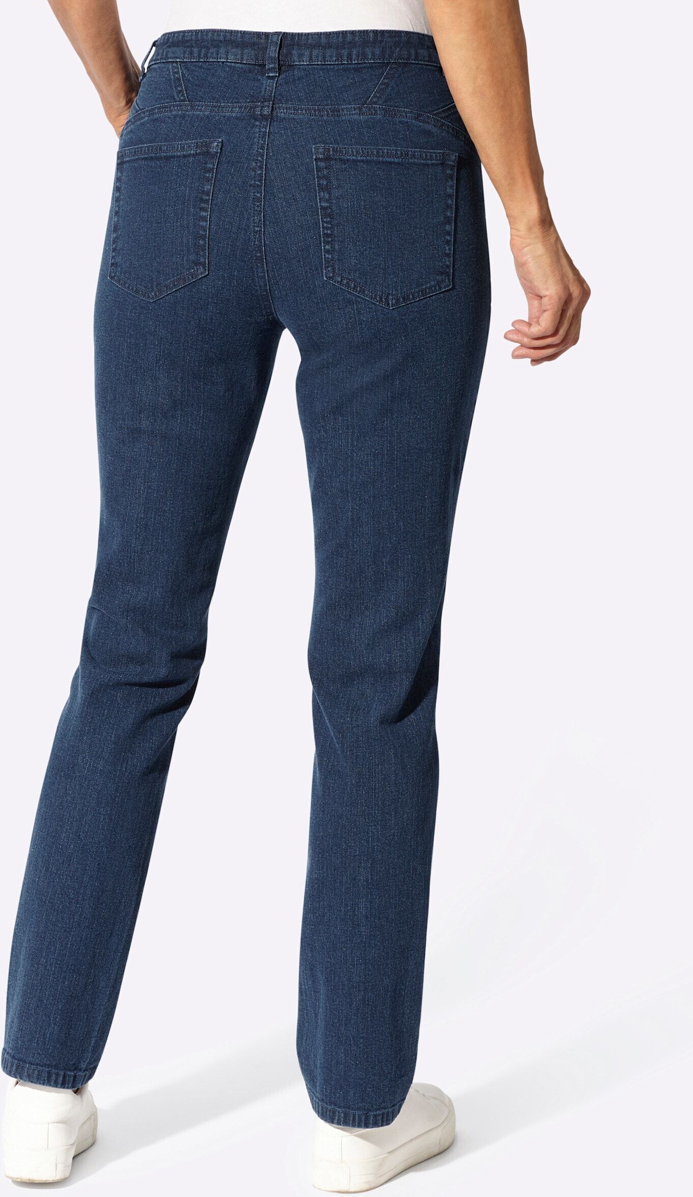 5-Pocket-Jeans WITT "5-Pocket-Jeans 5-Pocket-Jeans mit Push-up-Effekt", Damen, Gr. 36, N-Gr, blau (dunkelblau), Denim/Jeans, , Modisch, gerade, Jeans 5-Pocket-Jeans