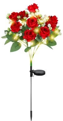 Uplift Picks Solar Azalea Flower Garden Lights Waterproof Outdoor Lawn Decor a