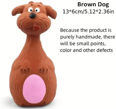 Inspire Picks SqueakySafari Latex Animal Chew Toy For Dogs brown