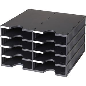 Styro Styro Sortierstation 268-0204  doc Duo, A4, 8 Fächer, 4 Etagen, Kunststoff, schwarz