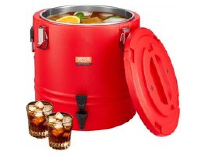 VEVOR isolierter Getränkespender 30 L Thermo-Getränkespender für Heiß- und Kaltgetränke mit Zapfhahn, lebensmittelechter Kühlkrug mit Innenseite aus 304er-Edelstahl, für Tee Kaffee Restaurant