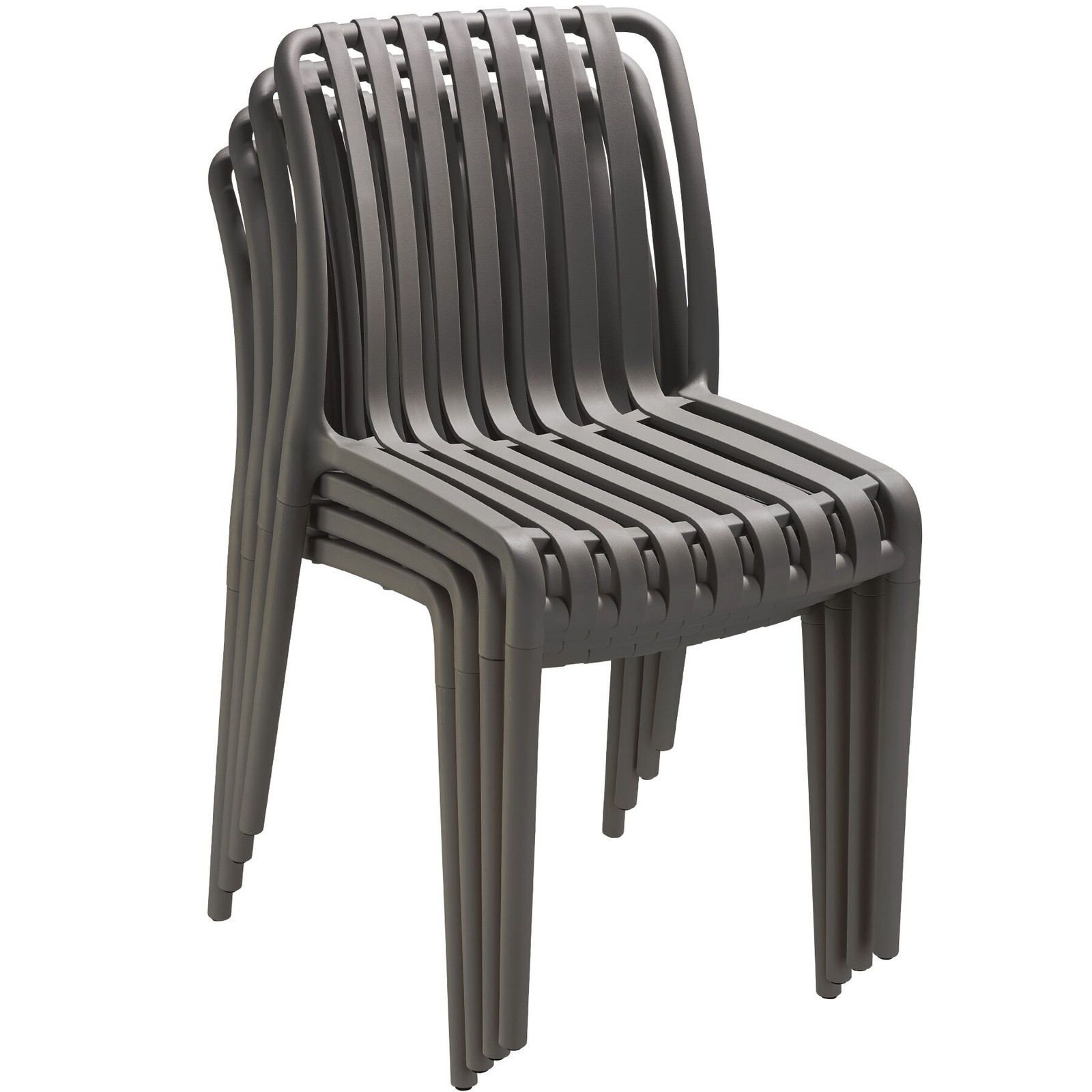 Set van 4 stapelbare weerbestendige tuinstoelen Alcudia van TecTake in antraciet