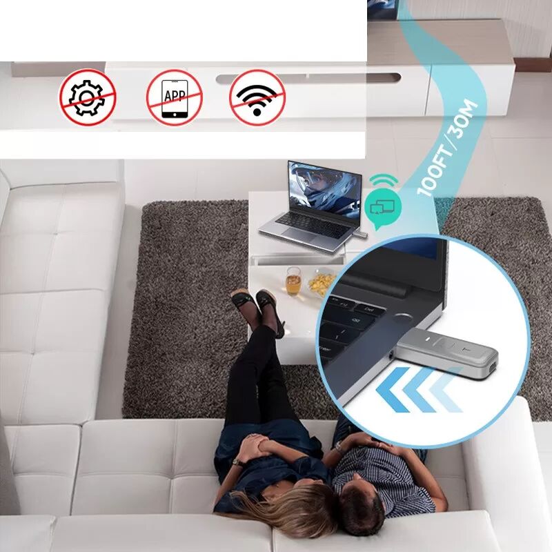 INF Kabelloses HDMI Video Sender & Empfänger Kit - 1080P, Plug & Play mit Adaptern