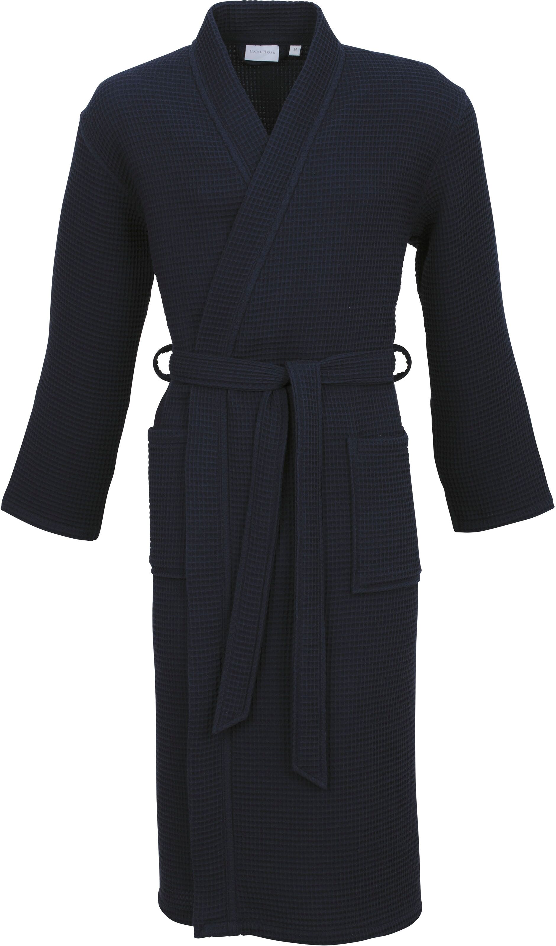 Unisex-Bademantel CARL ROSS "25100" Gr. XL, blau (night blau), XL, Baumwolle, Hausmäntel, Unisex-Bademantel, Waffelpique night blau XL