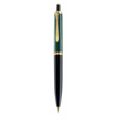Pelikan Kugelschreiber Souverän® K400, 24-Karat vergoldete Zierelemente, Druckmechanik, Schwarz-Grün