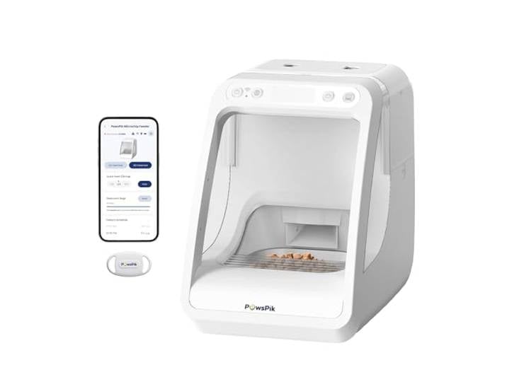 PawsPik - Automatischer RFID-Mikrochip-Futterspender für Katzen und kleine Hunde, 16 Tassen, ISO-Mikrochip, App-Kontrolle, Portionskontrolle, geeignet für