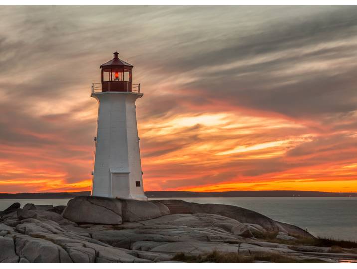 Fototapete PAPERMOON Lighthouse Peggy Cove Sunset , bunt, B:1,5m L:1,11m, Vlies, Tapeten, Fototapete