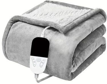 Uplift Essentials Extra Large Soft Heated Throw Blanket 6 Heat Levels & 4 Hour Auto Off Protection dark Grey