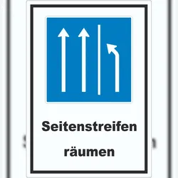 HB-Druck Aufkleber Seitenstreifen räumen A8 (52x74mm)