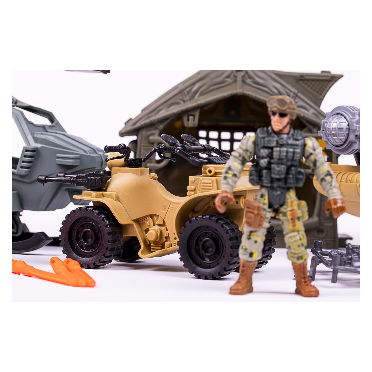 Toymax Militrst m/bd, helikopter, ATV + tilbehr (520374)