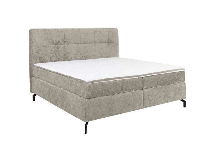 Esposa Boxspringbett, Hellgrau, Metall, H3, Höhe ca. 17 cm, 160x200 cm, Stoffauswahl, Topper durchgehend, Matratze in verschiedenen Härtegraden erhältlich, Schlafzimmer, Betten, Doppelbetten
