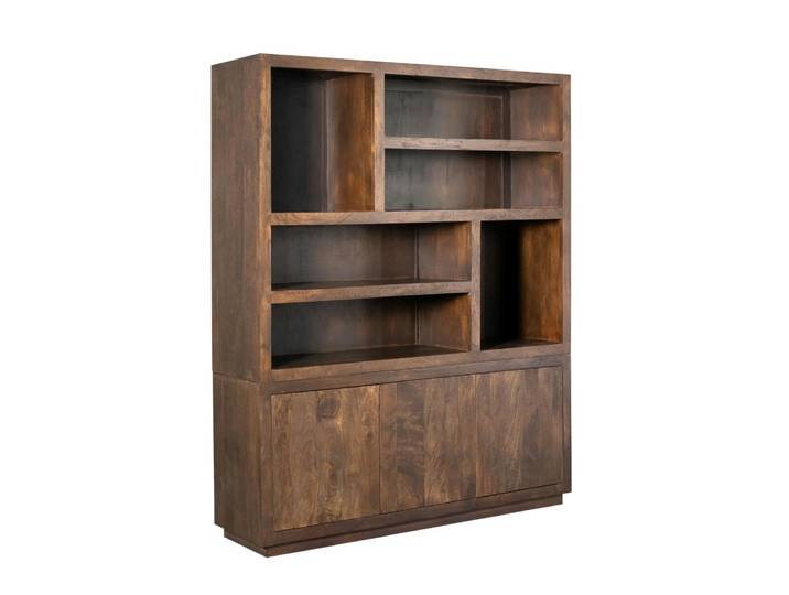 Grande bibliothèque minimaliste bois brun