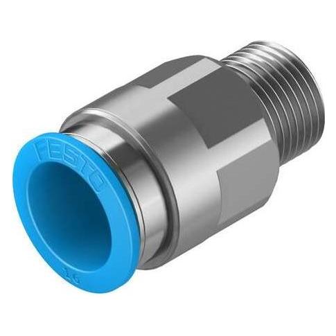 Festo QS Series Straight Threaded Adaptor, R 3/8 Male to Push In 16 mm, Threaded-to-Tube Connection Style (164957)