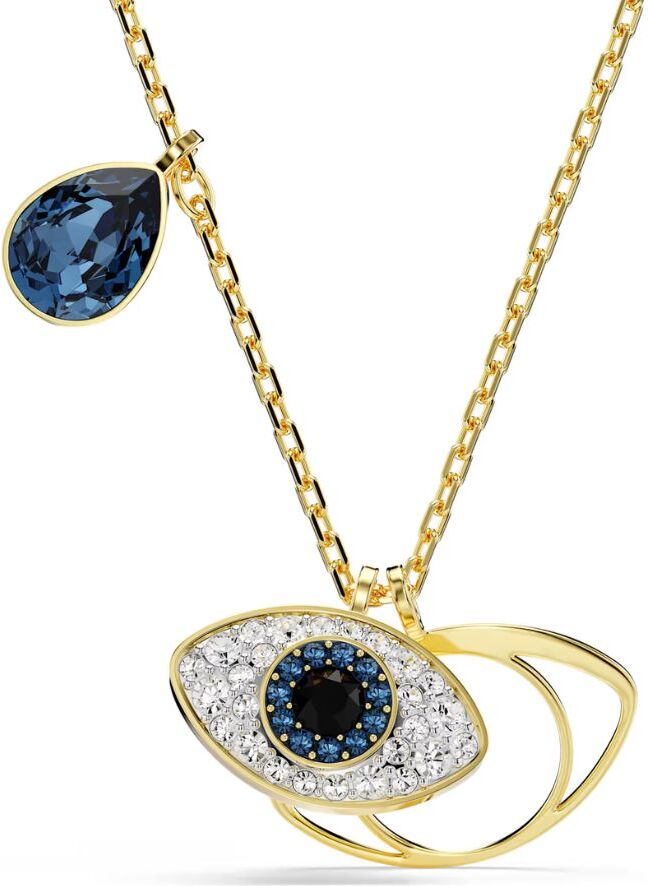 Swarovski Symbolica Evil Eye riipus, keltakullan värinen ja eriväriset