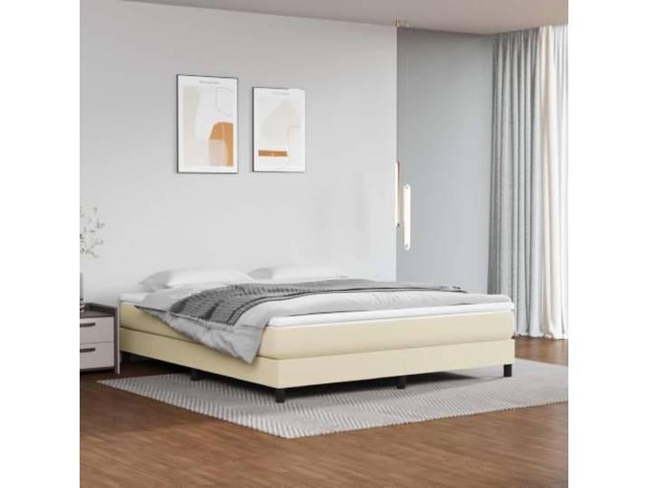 KTHLBRH Taschenfederkernmatratze Mittel Creme 180x200x20 cm Kunstleder Schmutzabweisend, pflegeleicht, stoßdämpfend, druckentlastend, mittelharte Stützung, für Rücken- und Bauchschläfer
