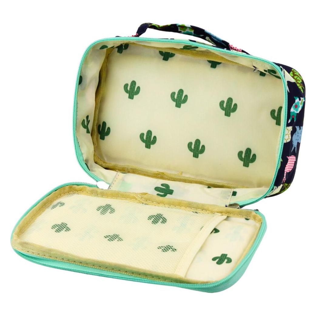 Lean Toys Federmäppchen, Schul-Organizer, Kosmetiktasche, zusätzliche Tasche, Marineblau, 22,5 cm (LEA21824-uniw)