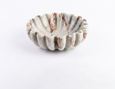 BIDKhome Toronto Marble Ruffle Bowl